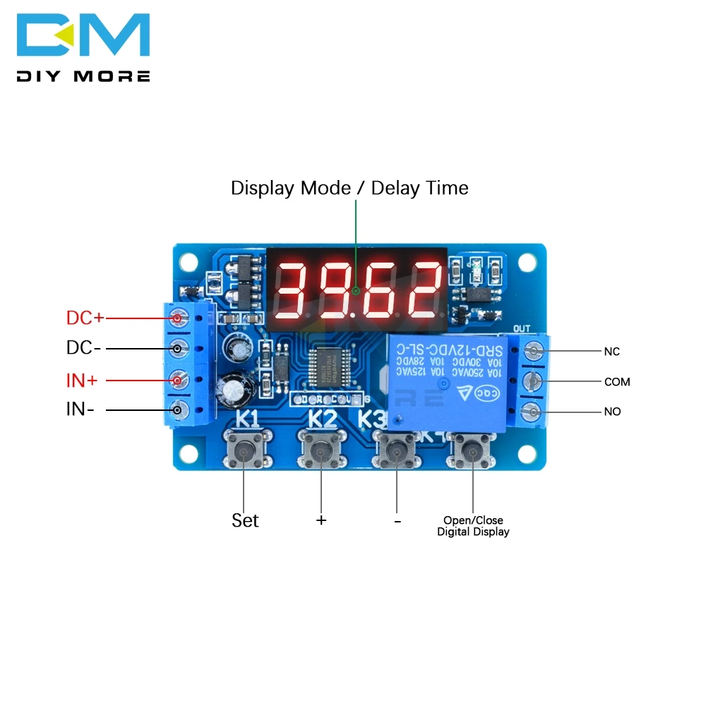 Цифровой DC12V отсрочка таймера реле Многофункциональный пусковой модуль доска 4 кнопка таймера 4-цифровой СВЕТОДИОДНЫЙ дисплей таймер Управление Переключатель цикла