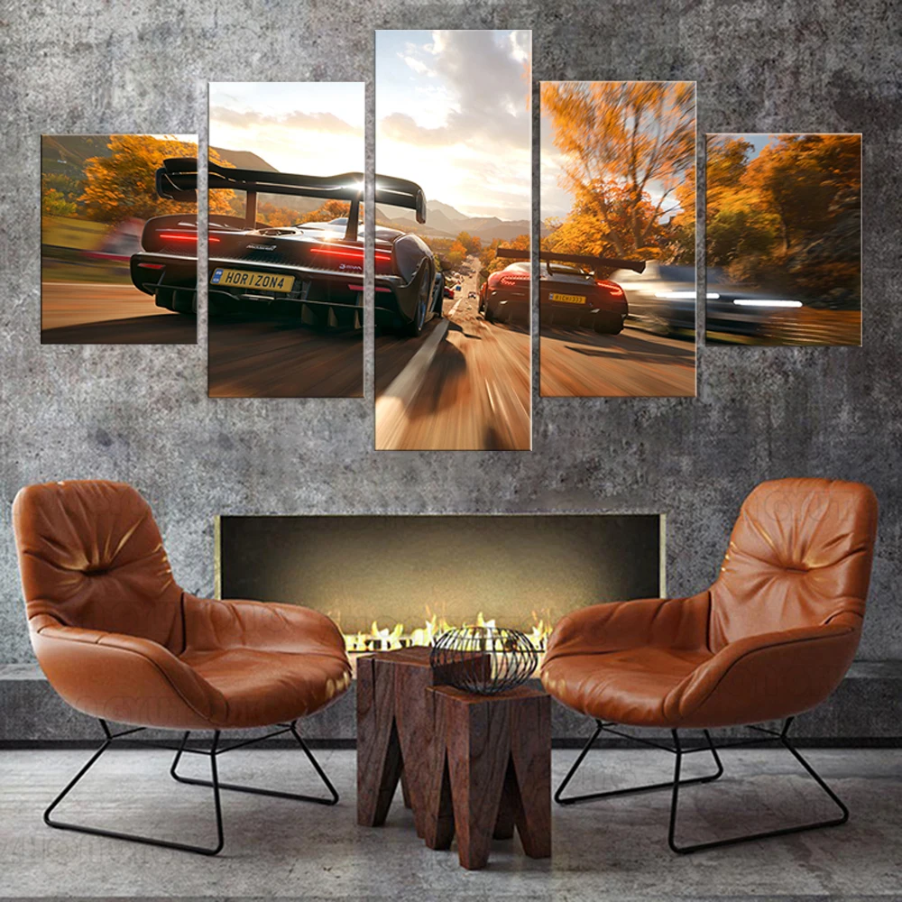 Nessuna Tela Incorniciata 5 Pezzi Forza Horizon 4 Poster Di Gioco Immagini Di Arte Della Parete Accessori Per La Decorazione Dipinti Di Decorazioni Pe