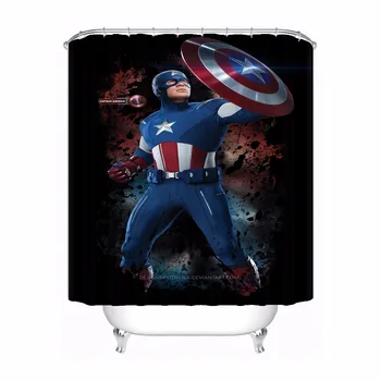 

Bath Curtain For Bathroom Custom Marvel Captain America Home Decor Shower Curtain Waterproof Fabric Hooks #180417-02-128