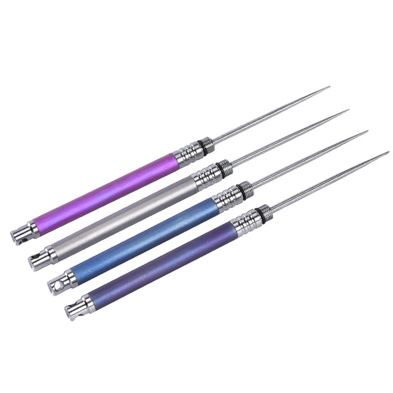 4Pc Titanium Alloy Outdoor Edc Toothpick Bottle Fruit Fork Camping Tool Lightweight Portable Multi |