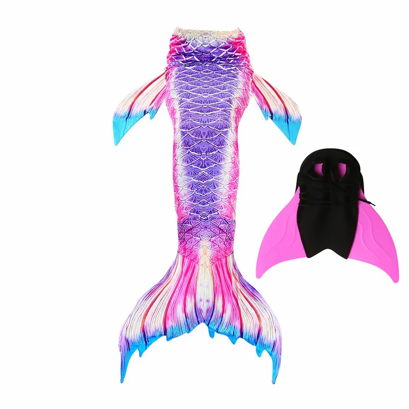 Tail with Fin Only14 Русалки Моноласты, хвосты для купания, купальный костюм для детей и взрослых летнее платье плавание, купания костюм Костюм Русалки для косплея - Цвет: Tail with Fin Only14