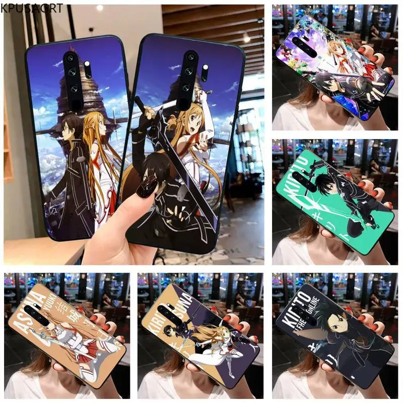 Sword Art Online SAO anime black чехол для телефона Hull Redmi Note 9 8 8T 8A 7 6 6A Go Pro Max K20 K30 | Мобильные