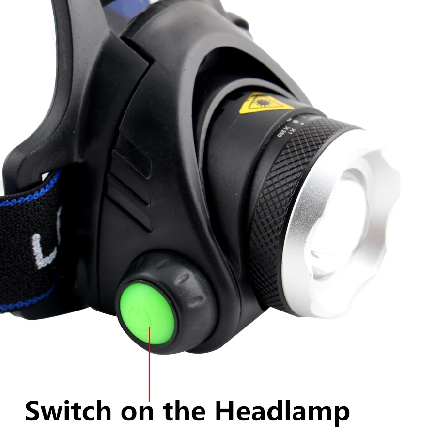 Headlamp torch light waterproof camping fishing 18650 battery charging Headlamps 1200LM T6 Bulbs lighting head light headlight