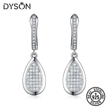 

Dyson 925 Sterling Sliver Earrings Dangle Drop Teardrop Waterdrop Shape Micro Pave White CZ Earring Women Gifts Fine Jewelry