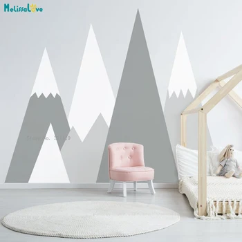 

Crib Mountains Wall Decal Baby Room Decor Nursery Boy Girl Pattern for Kids Toddlers Self Adhesive Décor Unique Gift YT3485A