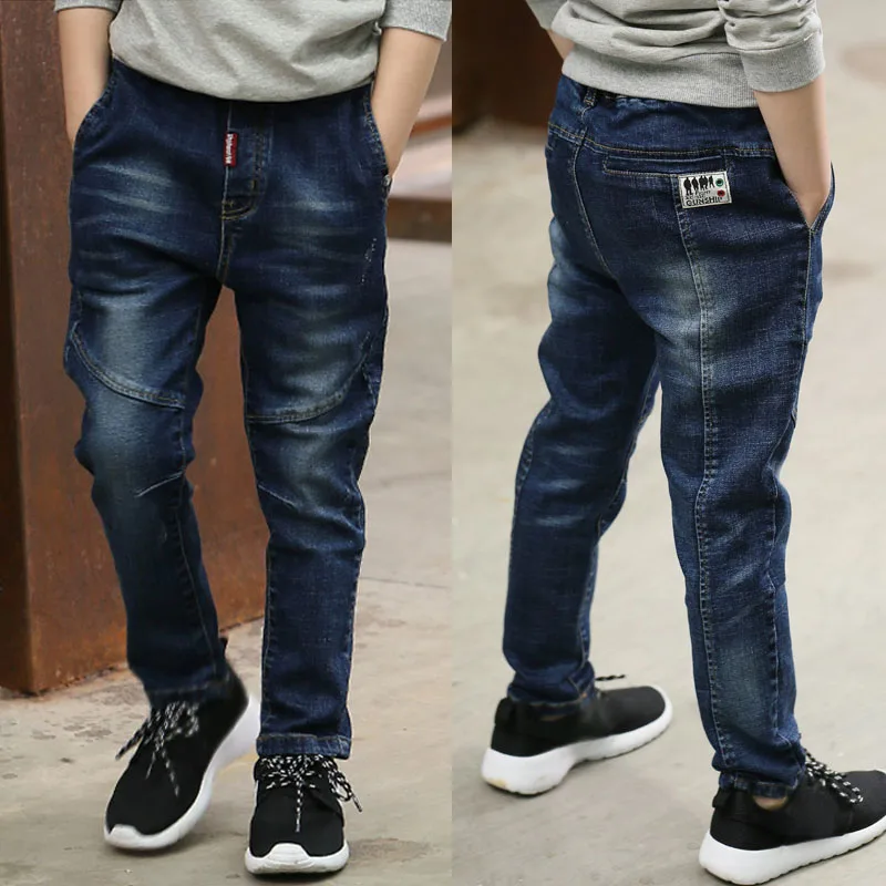 thumbnail image 2 of IENENS 5-13Y Boys Clothes Slim Straight Jeans Classic Bottoms Children Denim Clo 2 of 13