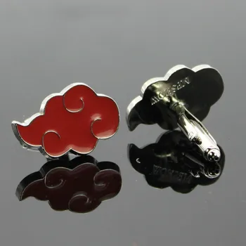 

Japan Anime Naruto Cufflinks Akatsuki Member Cufflinks Red Cloud Cuff Cosplay Props badge brooch Cuff Buttons Pins