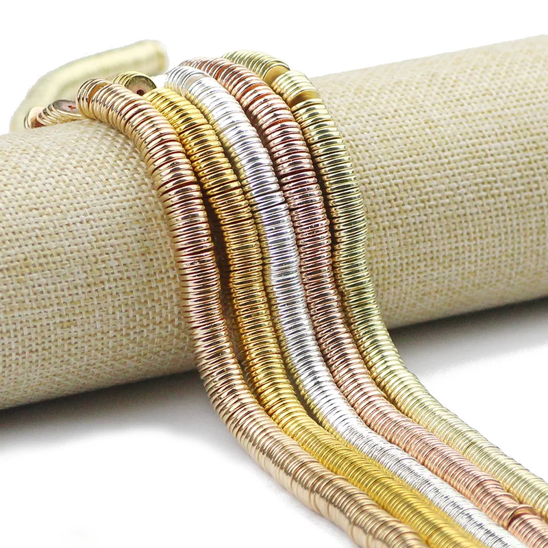 Gold Hematite Flat Round Spacer Beads