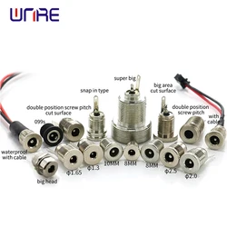 DC-099 5.5 mm x 2.1mm DC Power Jack Socket Female Panel Mount Connector Adapter Metal DC099 Open Hole 11MM 5.5*2.1 5.5*2.5