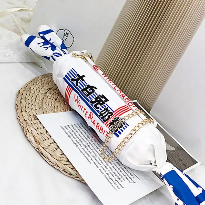 

New Fashion Girl Canvas Cartoon White Rabbit Creamy Candy Handbag Women's Funny Messenger Bag M5TE