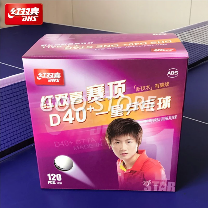 DHS Tischtennisball 120 Bälle 1 Stern D40+ Bälle Tischtennis Training ABS Naht Poly Kunststoff Ping-Pong-Bälle – Detail 1
