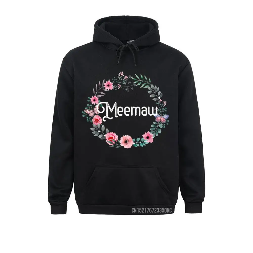 

Mother's Day Gift For Grandma Men Women Floral Meemaw Sweats Newest Men Sweatshirts Long Sleeve Hoodies Tight Hoods