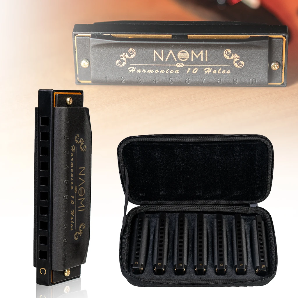 Other Outdoors NAOMI Piedmont Blues Harmonica Set 7Piece With Case