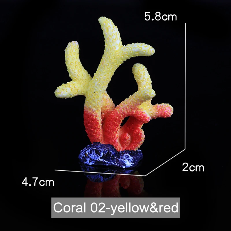 Полимерный Искусственный Аквариум Мини коралловый камень Украшение Аквариум Ландшафтный коралловый растительный орнамент аквариумный фон - Цвет: 02