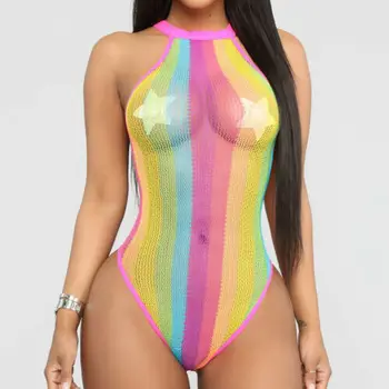 

New Tie Dye Print Bodycon Bodysuits Women Sexy Long Sleeve O Neck Skinny Party Fashion Streetwear Bodysuits