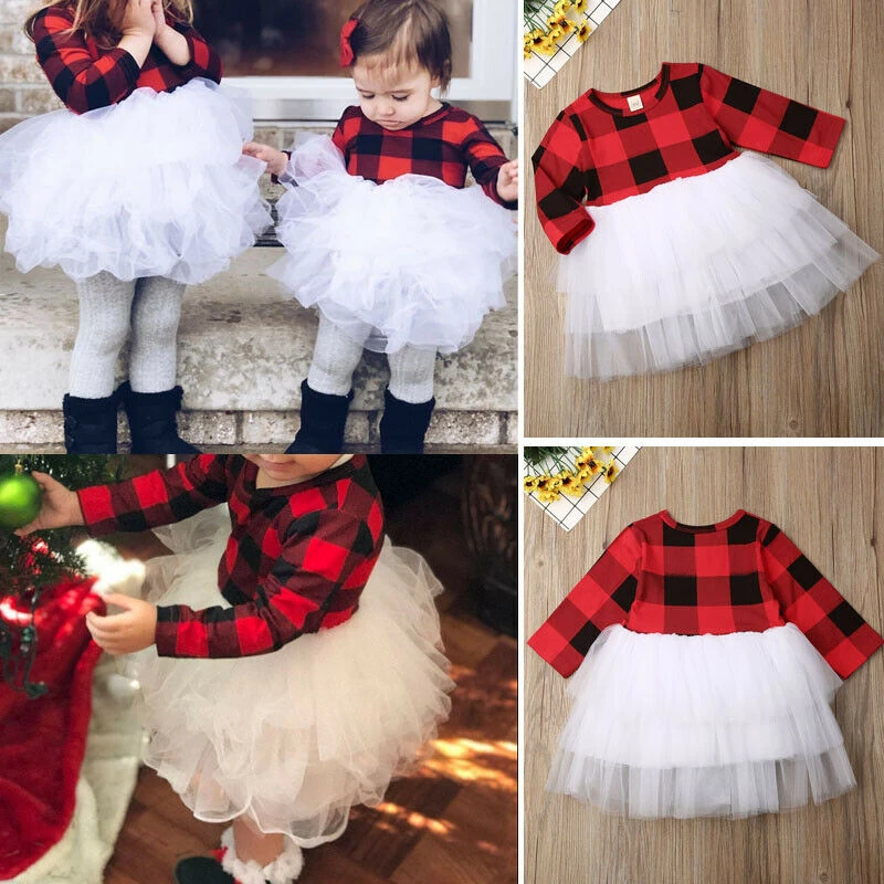 Cute Baby Girls Xmas Plaid Clothes Long Sleeve Lace Tutu Party Dress Outfits Tobacco Pipes Accessories Aliexpress