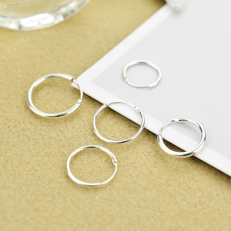 925 Sterling Silver Simple Ear Bone Hoop Earrings For Women Small Hoop Earrings Ear Bone Buckle Round Circle Earrings Hoops gift