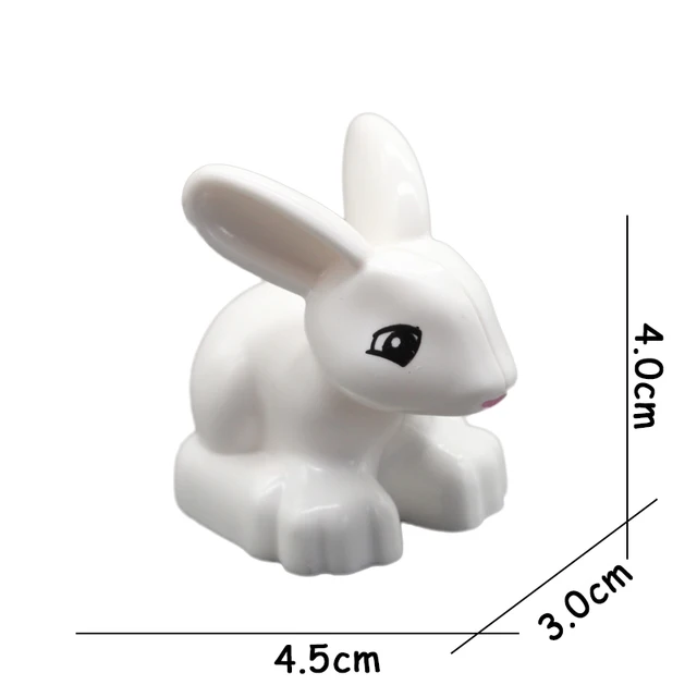 Big Size Building Blocks Animal Accessories Farm Figures Pig Rabbit Chicken Duck Dog Cat Bird horse Cow Sheep DIY Toys Gifts White rabbit