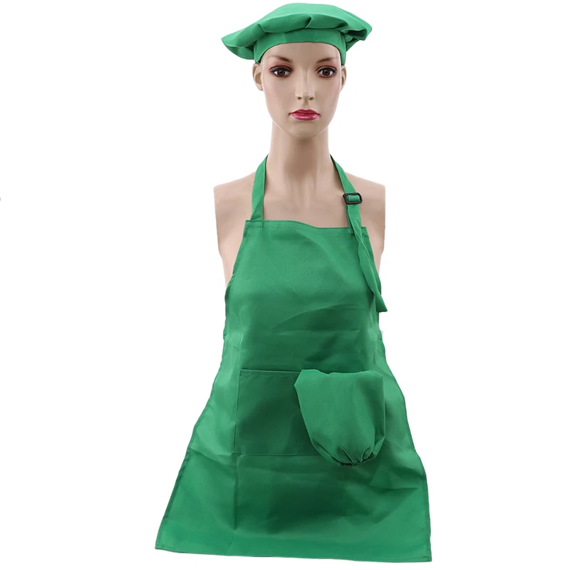 Green7-13years old 1 Набор модный детский полиэфирный подвесной кухонный фартук для ресторана детский кулинарный фартук гаджет - Color: Green7-13years old