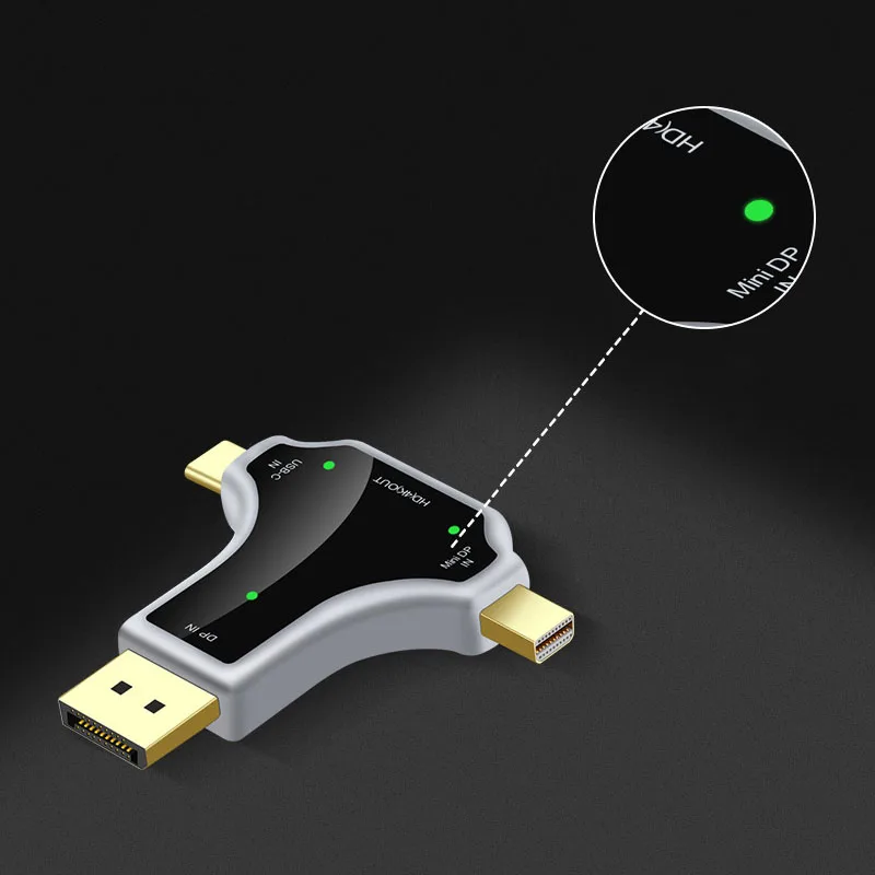 ABHU-3 в 1 многофункциональный конвертер поддерживает 4K DP+ Mini DP+ USB-C к HDMI 4K x 2K выходной сигнал адаптер конвертер для Macbook
