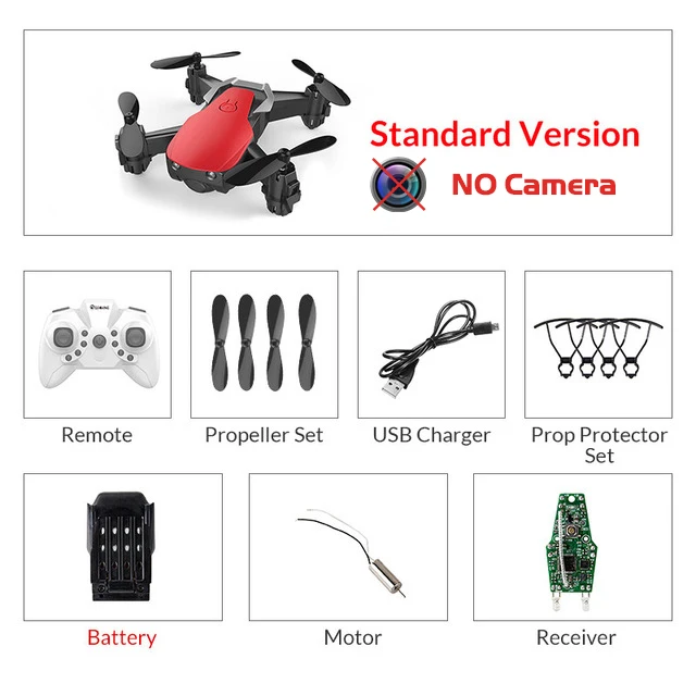 redstandard1battery Eachine E61/E61hw мини-Дрон с/без HD камерой режим удержания высоты RC Квадрокоптер RTF WiFi FPV складной Вертолет VS HS210 - Цвет: redstandard1battery