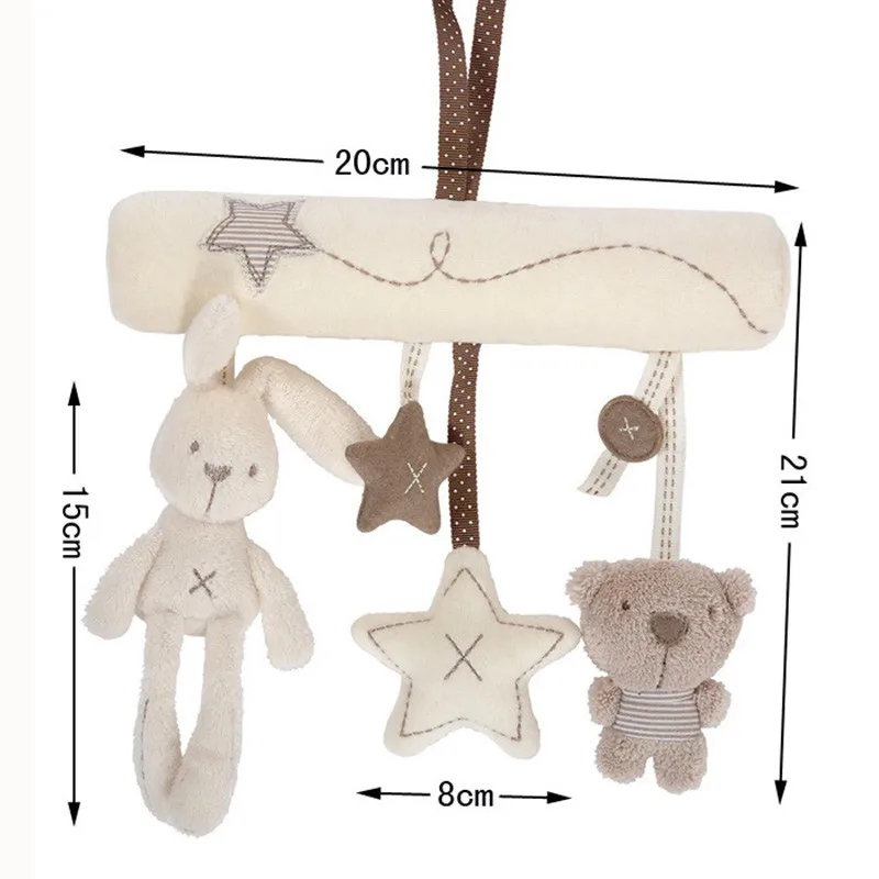 Rabbit baby hanging bed safety Bell Hand Stroller Gifts Mobile Plush plush seat Toy toy Multifunctional