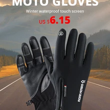 Motorcycle-Gloves Touch-Screen Water-Resistant Winter Thermal-Fleece-Lined Non-Slip