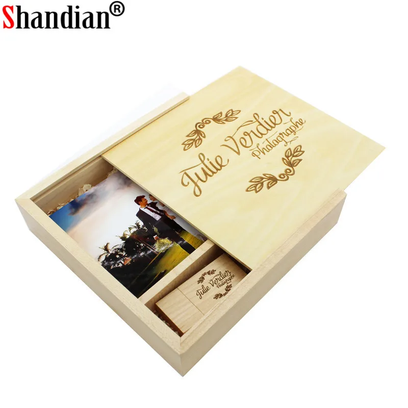Usb флеш накопитель SHANDIAN деревянный с логотипом 4/8/16/32/64 ГБ 170x170x35 мм|wooden usb|card