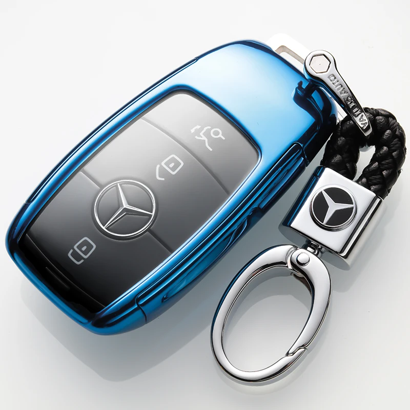 Для Benz A/C/E/S класс CLSCar чехол для ключей брелок защитный хром ТПУ чехол для ключа автомобиля чехол для пульта дистанционного управления - Название цвета: 6