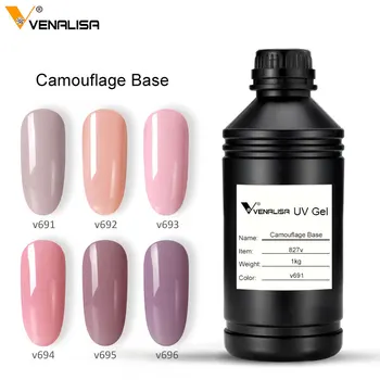

Venalisa 1000ml/7.5ml 1kg camouflage natural nude color rubber base coat silicone rubber top coat rubber base gel nail polish