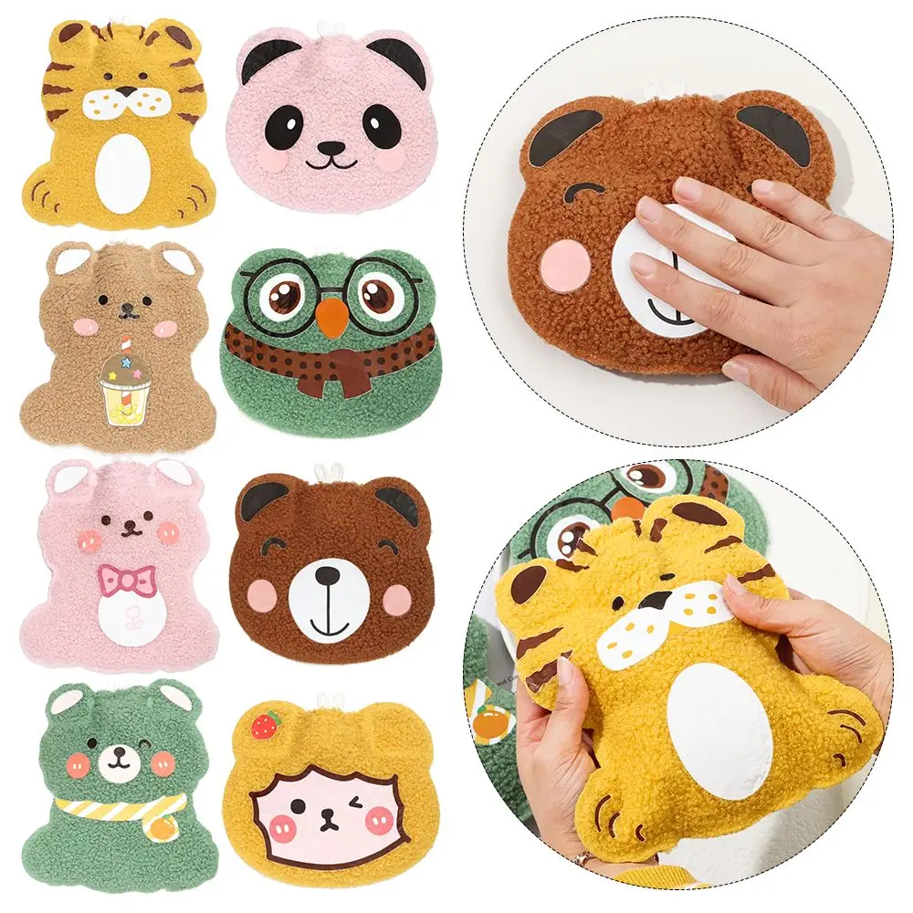 Warm-fitting Gadgets Reusable Cute Pattern Hot Water Bottles Hand Warmer Safety Explosion-proof Plush Cartoon Animal