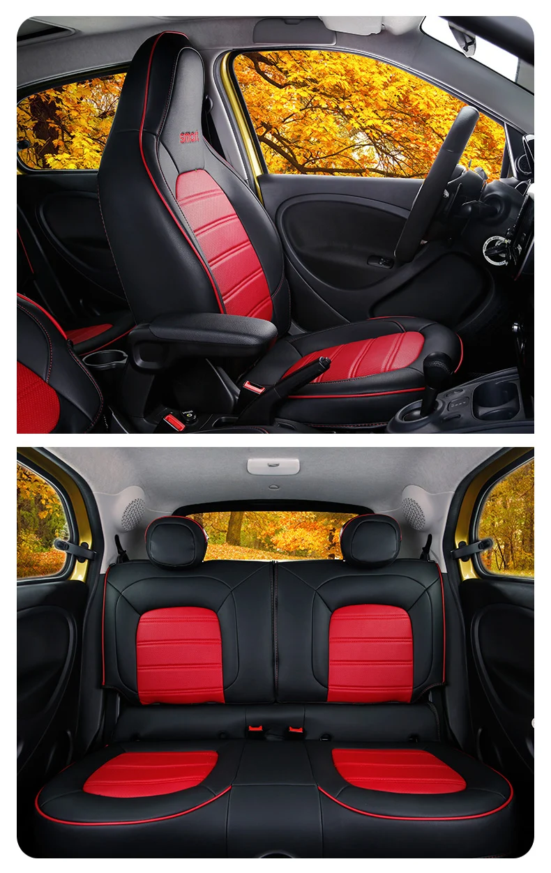 Защита сиденья автомобиля чехол для Mercedes Smart 453 forfour кожа полный обёрточная Подушка украшение интерьера автомобиля Стайлинг Аксессуары