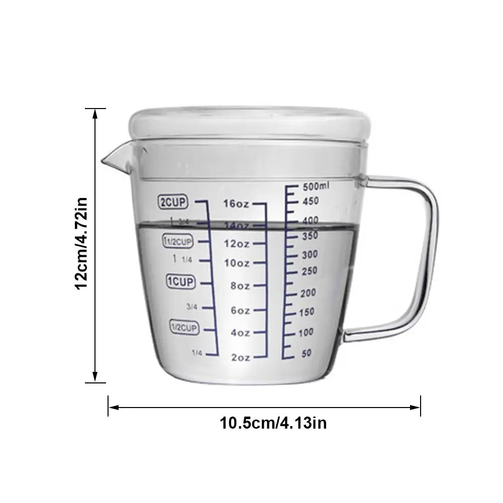 250/500 мл высокое боросиликатное Термостойкое стекло мерный стакан детский молочный стакан со шкалой микроволновая печь прозрачный мерный стакан - Цвет: B