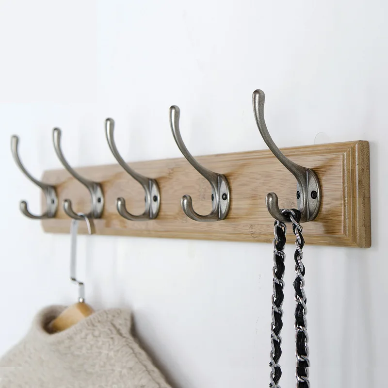 [Cross Border Specifically for] Wall Coat Rack Coat And Cap Storage Wooden Hook Wood Row Hook Manufacturers Wholesale