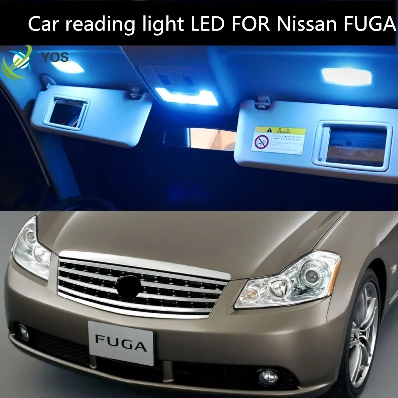 

Автомобильная светодиодный ная лампа для чтения для Nissan FUGA 2005-2007, внутренсветильник освещение автомобиля, фотоосвещение 12 В, 6000K, 10 шт.