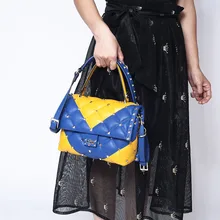 Известный дизайнер, Сумки из натуральной кожи, роскошные модные сумки с заклепками, панельные сумки на плечо, большие емкости, повседневные сумки