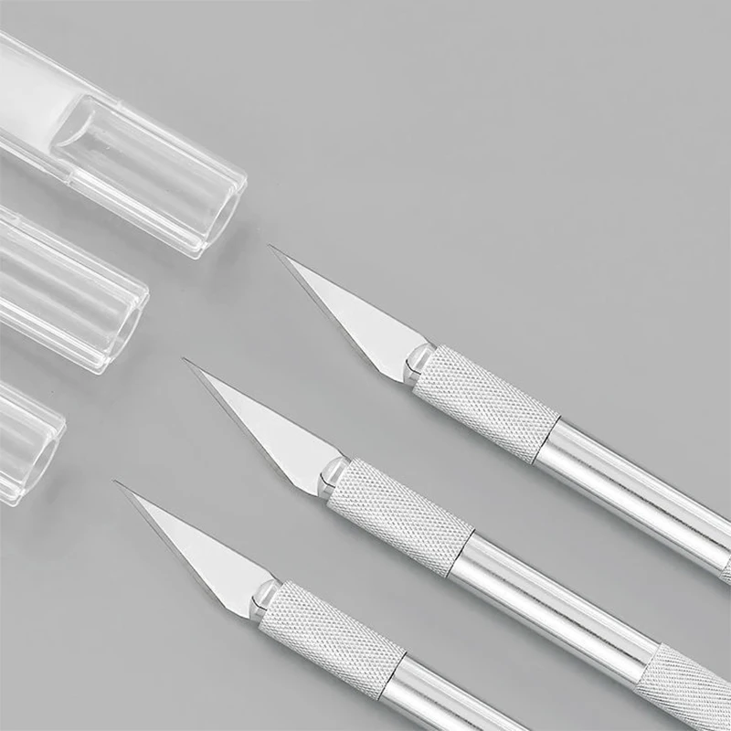 Carving Knife 1 Pcs Knife 5 Pcs Stainless Steel Blade Wood Carving Replacement Surgical Scalpel Craft Tool