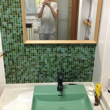 1 коробка 10 штук трава зеленая самоклеящаяся стеклянная мозаика бассейн мозаика плитка лист для кухни интерьер стекло