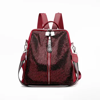

New sequins women's backpack fashion trend school bag canta outdoor leisure travel shoulder bag