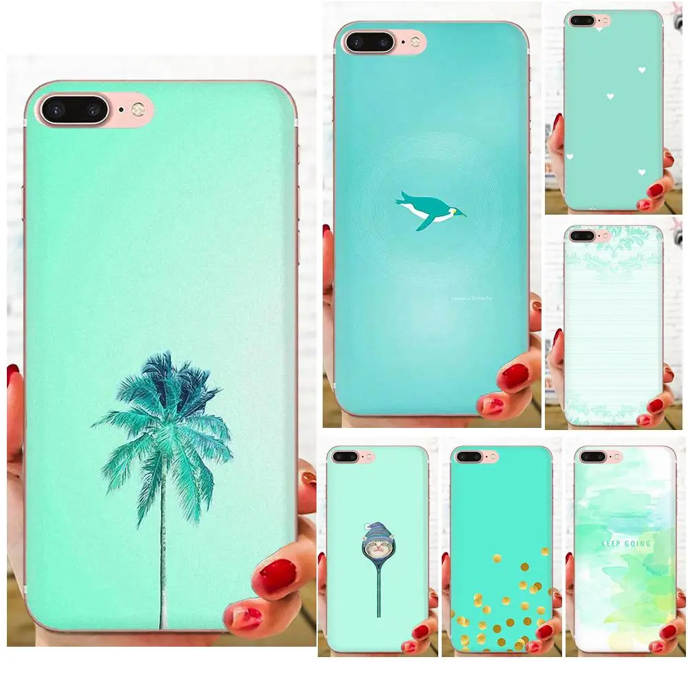 

Simple Little Fresh Mint Green For Xiaomi Redmi Note 2 3 3S 4 4A 4X 5 5A 6 6A Pro Plus Silicone Transparent Cover Cases