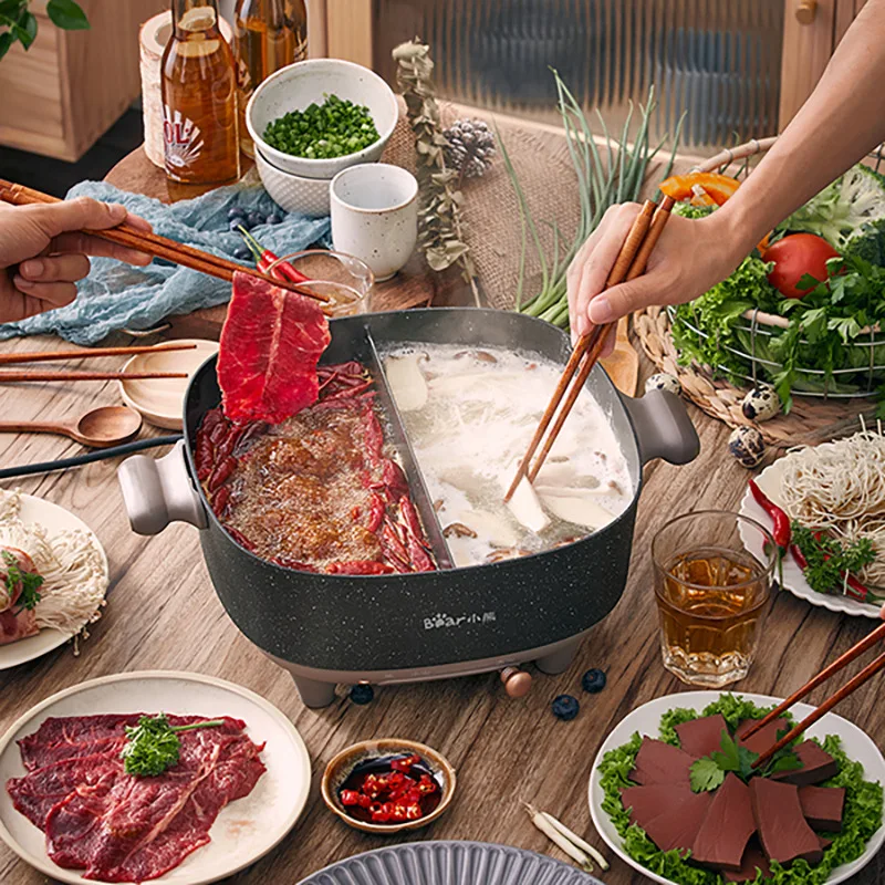 Electric Hot Pot Non-stick Yuanyang Two-stage Firepower Adjustable 6 Liters Large Capacity | Бытовая техника