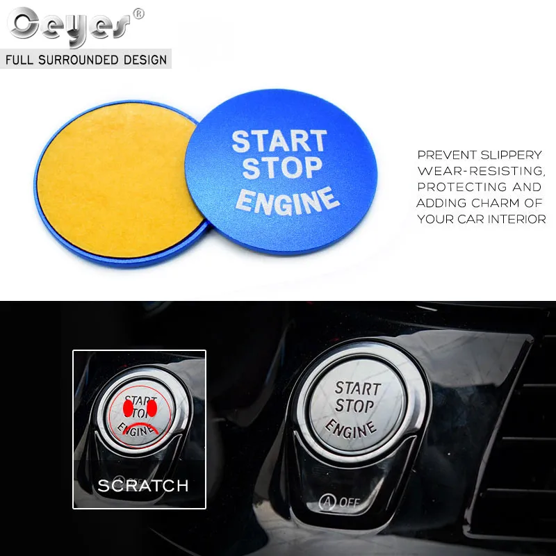 Ceyes аксессуары для салона автомобиля Стайлинг выключатель зажигания двигателя Кнопка кольца Чехол для Bmw X3 X4 X5 X6 серии замена крышки