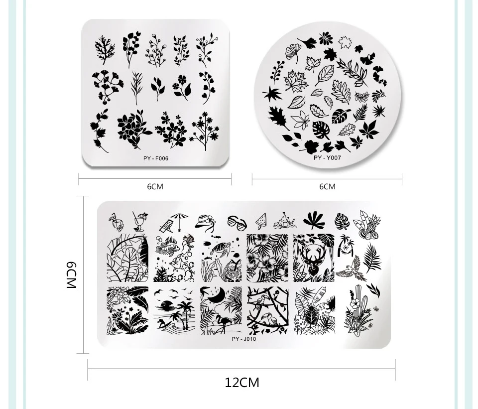 PICT YOU ногтей штамповки пластины тропическая коллекция ногтей печать шаблоны DIY ногтей изображения пластины из нержавеющей стали инструмент для дизайна