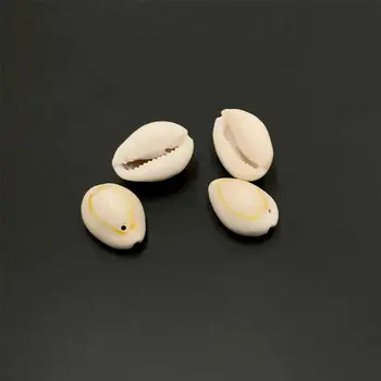 

50pcs/lot Drilled Beige Tiny Cute Cowrie Conch Beads Natural Sea Shell Charm Beads for DIY Jewelry Ornament Home Fish Tank Decor