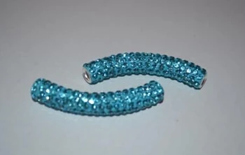

mixed multi color micro pave long bending tube crystal crystal beads.DIY bead for bracelet dfr23