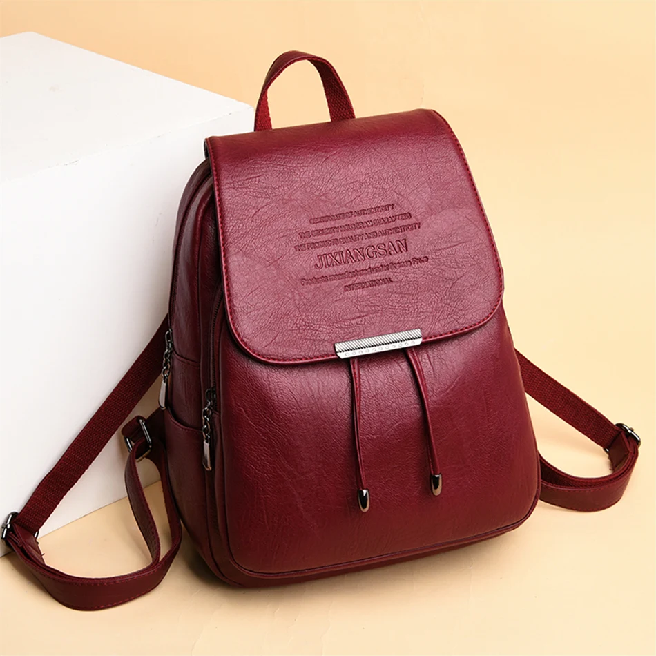 Рюкзак из мягкой кожи на шнурке Mochila Feminina, женский рюкзак, качественный рюкзак, школьные сумки для девочек-подростков, Sac A Dos Femme