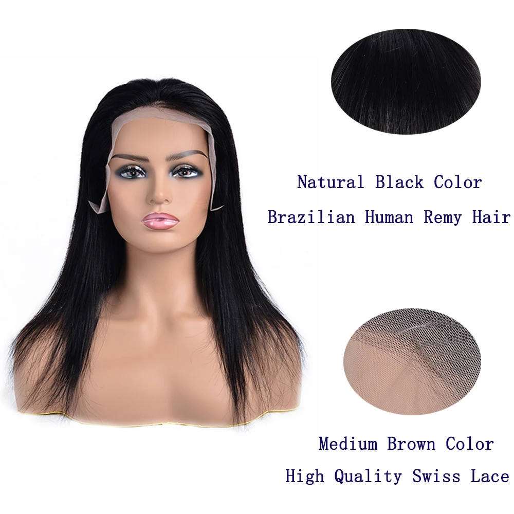 Цин SI парик человеческих волос 13x4 кружева фронтальные прямые человеческие волосы Волосы remy предварительно выщипанные волосы с волосами младенца 150% плотность натуральный черный
