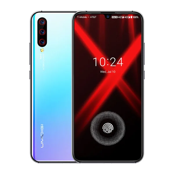 UMIDIGI X экран отпечатков пальцев 128 ГБ NFC 6,35 AMOLED 48MP Тройная задняя камера мобильный телефон Android 9,0 4G смартфон разблокированный сотовый телефон - Цвет: Серый