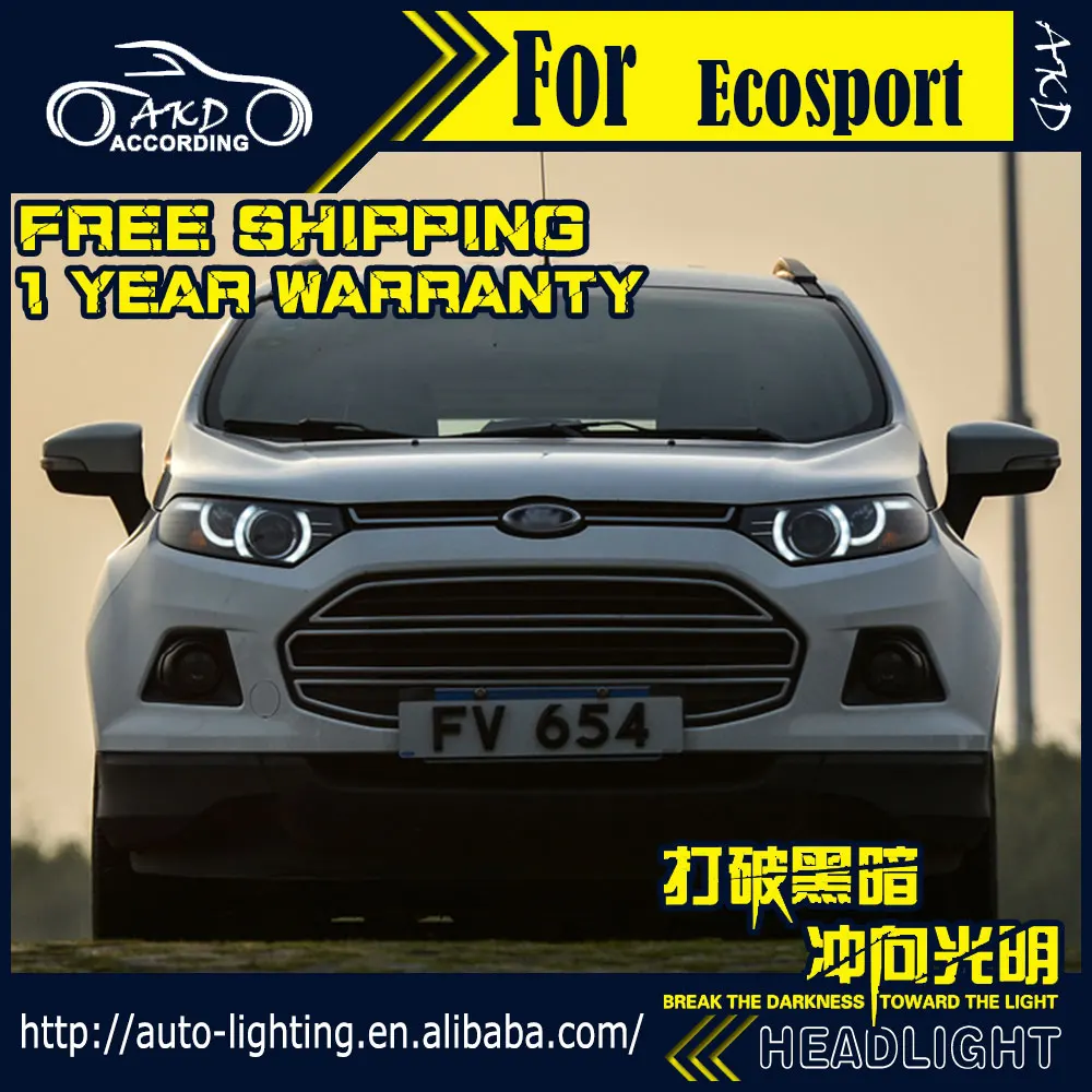 AKD автостайлинг фары в сборе для Ford Ecosport светодиодный ные 2014 сонар DRL H7 D2H Hid опция