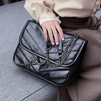 

Winter Small PU Leather Crossbody Bags for Women 2020 Trend Hand Bag Women's Branded Trending Chain Shoulder Handbags